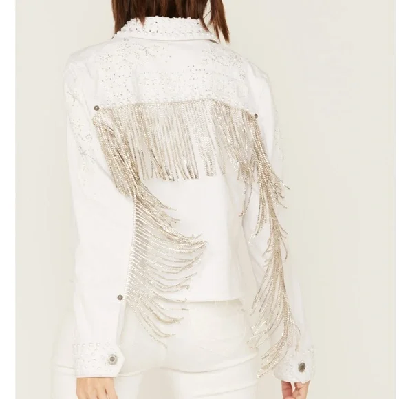 "Boot Barn Double D Ranch Hitched Bridal Jacket rhinestone pearls embroidery M - Picture 5 of 14